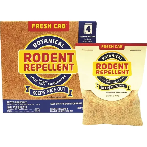 Fresh Cab 4 Pouch Pk Botanical Rodent Mouse Rat Control Repellent