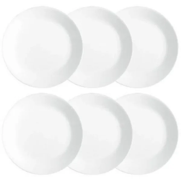 Corelle Livingware 10.25" Dinner Plate, Winter Frost White, Set of 6