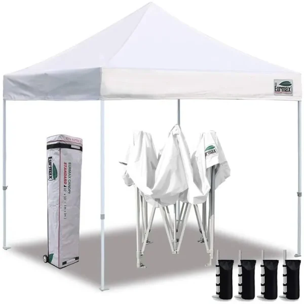 Eurmax 10'x10' EZ Pop Up Canopy Tent Commercial Instant Canopies - 10x10ft - White
