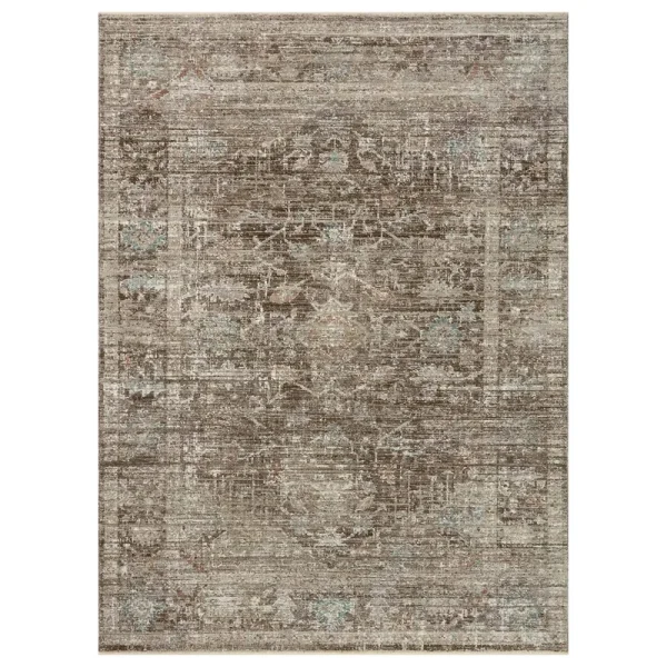 Magnolia Home by Joanna Gaines x Loloi 7'10" 7'10" Charcoal/Dove Round/Square Millie MIE-03 Area Rug