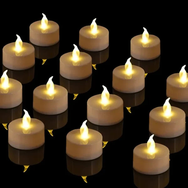 Brigle Tea Lights, Flameless LED Candles Flickering Warm Yellow 200 Hours Battery-Powered Tea Light Candle Ideal for Party, Wedding, Birthday, Gifts
