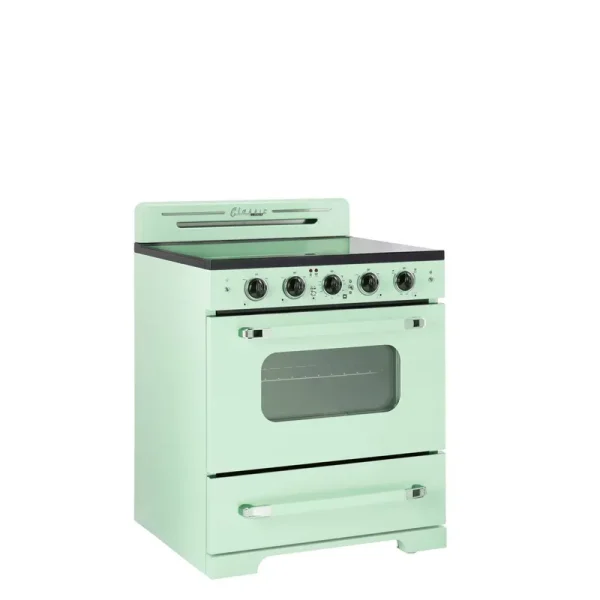 Unique Classic Retro 30 inch 3.9 cu/ft Freestanding 5-Element Electric Range with Convection Oven, Green