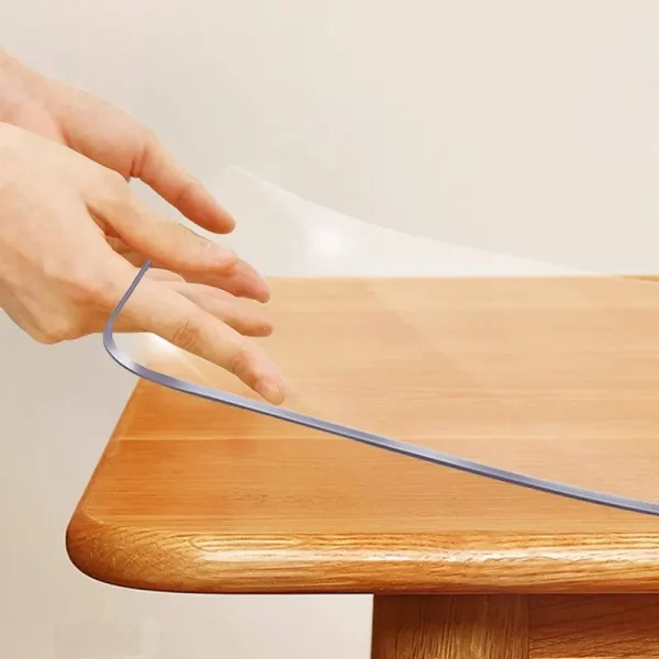 Splendeful Thick Clear PVC Table Protector Cover Rug 12x72 inch Rectangular Vinyl Plastic Desk Protector Pad Floor Carpet Mat for Kitchen C