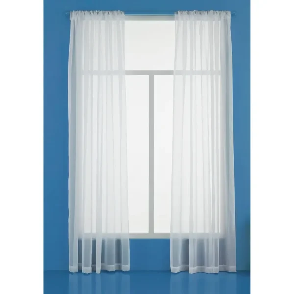 Room Essentials Sheer Curtain - 60"W x 63"L - White Voile - One Panel