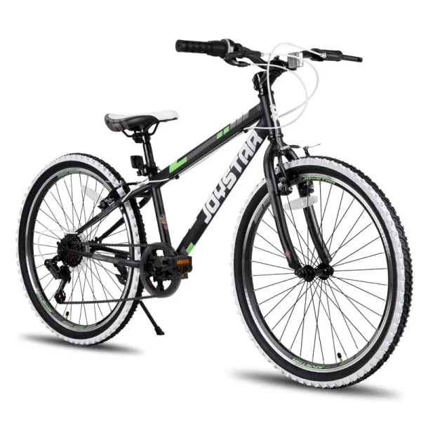 JOYSTAR Lubbock 20 24 in Kids Bike for Boys & Girls Ages 7 - 12 Years Hardtail Mountain Bike for Kids with 1 - Speed/7 - Speed Drivetrain, White Wall Knobby Tires, Kids' Bicycle