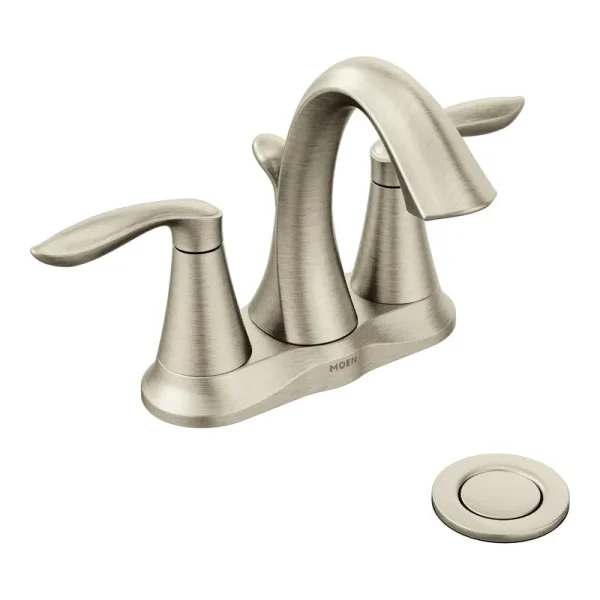 Moen Eva Two Handle Centerset Bathroom Faucet Brushed Nickel 6410BN