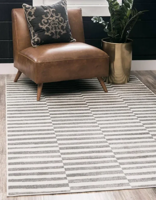 Unique Loom Striped Williamsburg Area Rug - 8' x 10' (Gray)