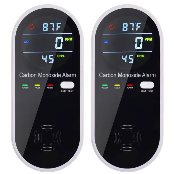 3 in 1 Carbon Monoxide Detector, KH Alert Portable Carbon Monoxide Detectors for Travel, Plug in Carbon Monoxide Detector with Temperature Humidity