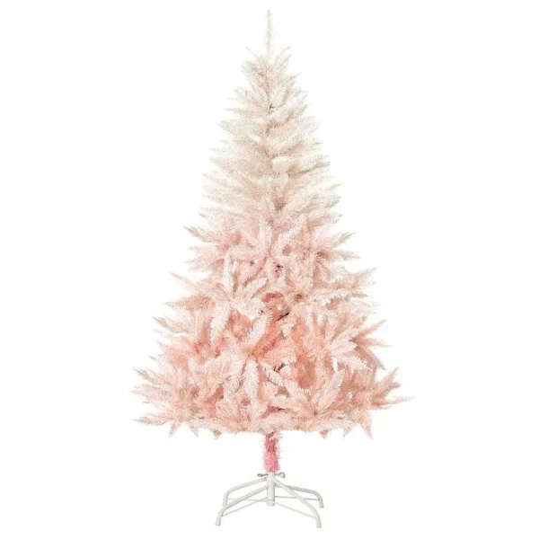 HOMCOM 7ft Unlit Spruce Artificial Christmas Tree with Realistic Branches and 1000 Tips, Pink