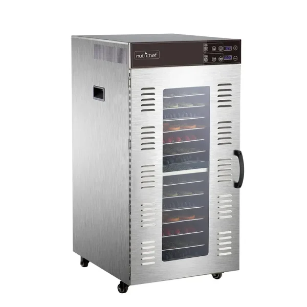 NutriChef Electric Food Dehydrator Machine - 2000-Watt Premium Multi-Tier Meat Beef Jerky Maker Fruit/Vegetable Dryer w/ 20 Shelf Stainless