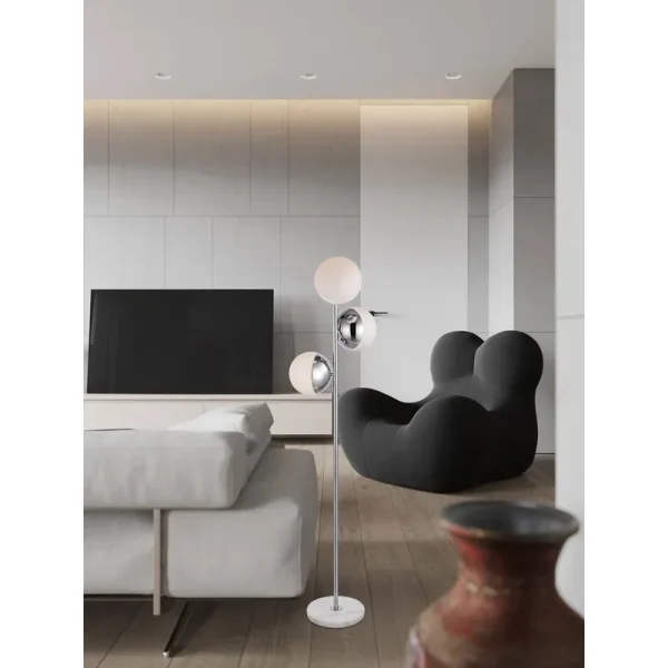 Yearby 65.5" Tree Floor Lamp Mercury Row Finish: Chrome, Shade Color: Frosted White