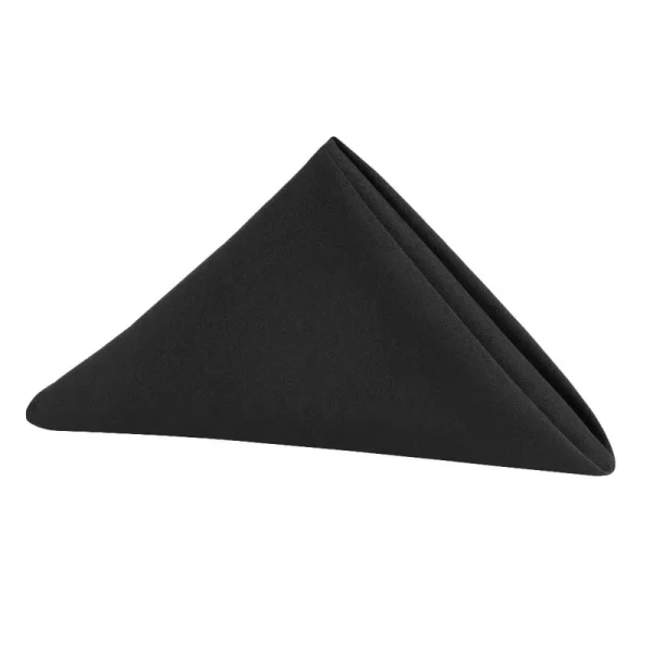 Black Polyester Napkin Size: 20 x 20 in | Wedding | Event | Wholesale by CV Linens