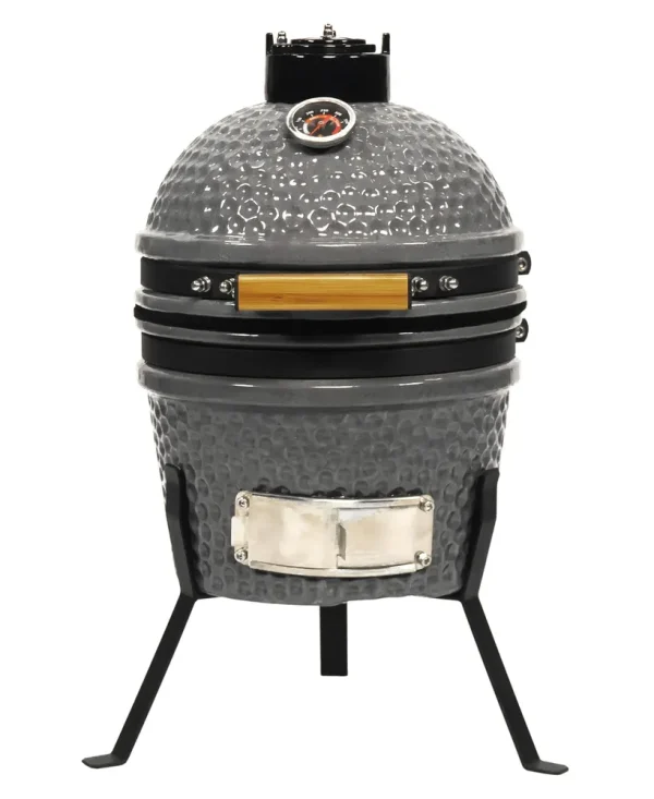 VESSILS 9.8-in W Kamado Charcoal Grill Stand Style ÿ Heavy Duty Ceramic Barbecue Grill with Simple Tall Stand (Gray)