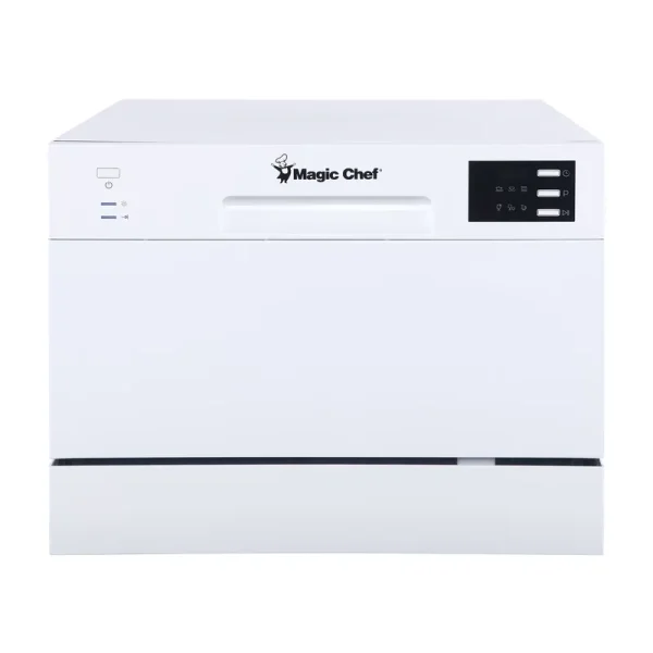 Magic Chef Energy Star 6 - Place Setting Countertop Dishwasher (Model MCSCD6W5) Fits Under Cabinetry As It Sits 17.2" Tall