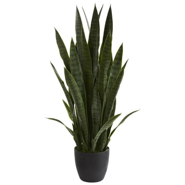 38" Sansevieria Artificial Plant, Green, Nearly Natural