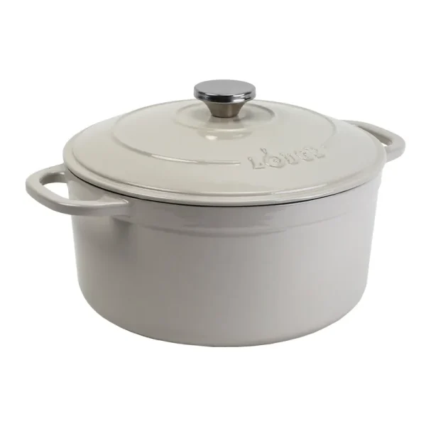Lodge 5.5 Quart Enameled Cast Iron Dutch Oven, Oyster
