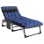 A-Black bed frame blue/grey cotton pad