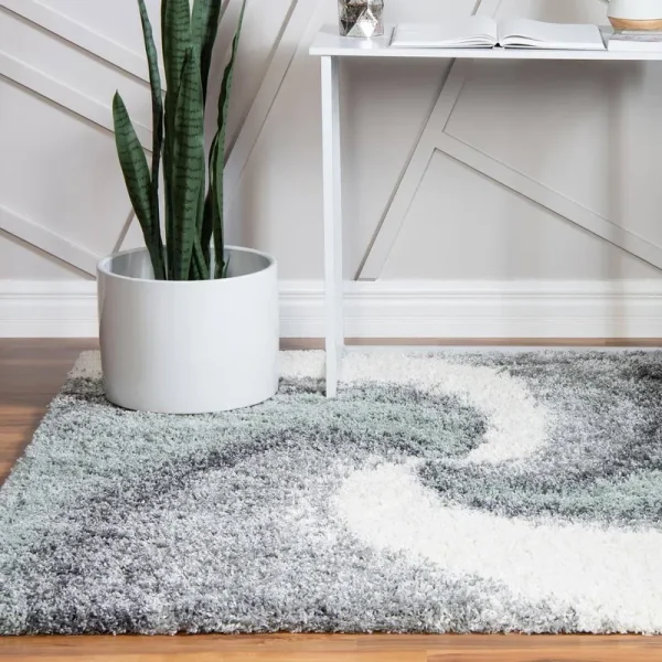 Soft Touch Shag Sage Green 5 ft Square Square Area Rug