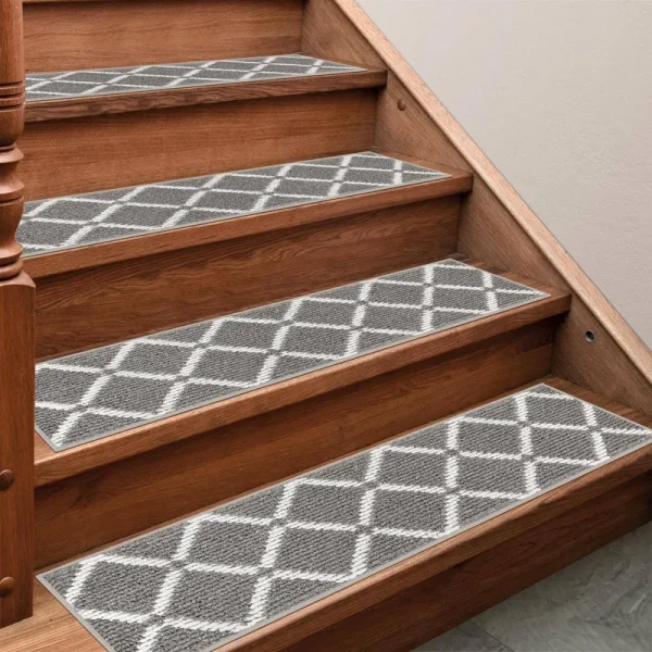 Dancewhale Stair Treads for Wooden Steps Indoor 8 x 30 Non Slip Edgingcase Runners Reusable Stair Carpets Mats Kids and Dogs 4 at MechanicSurplus.com