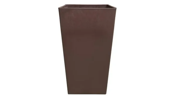 at Home Tall Square Brown Planter, 21"