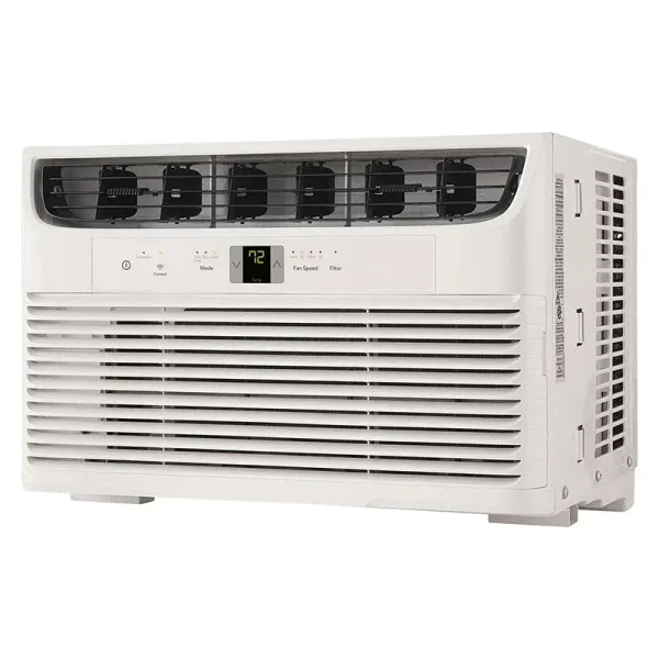 8.000 BTU Window Air Conditioner with WiFi & Remote. Multi-Speed. Eco Mode. White
