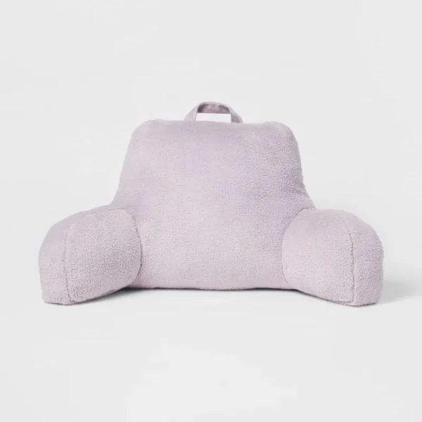 Faux Shearling Bed Rest Pillow Light Purple - Room Essentials