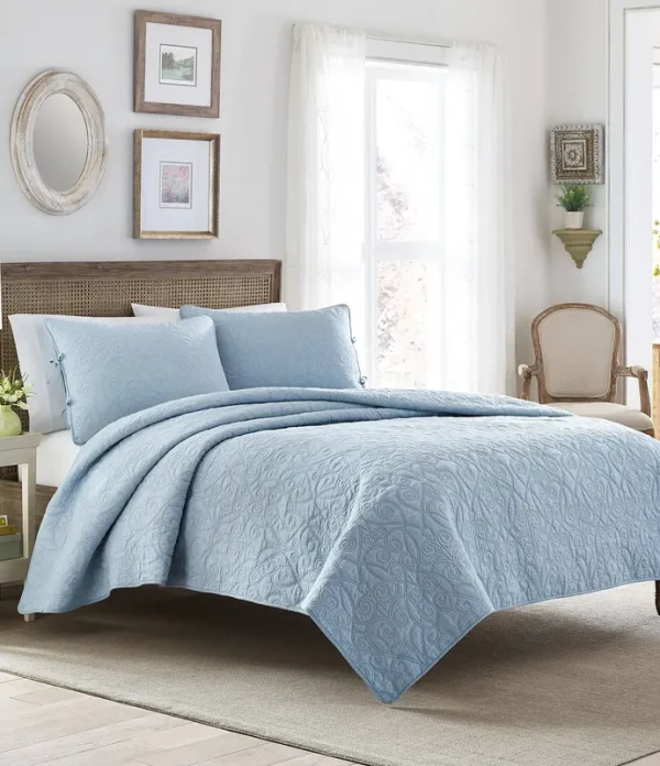 Laura Ashley Felicity Quilt Set - Blue - Twin