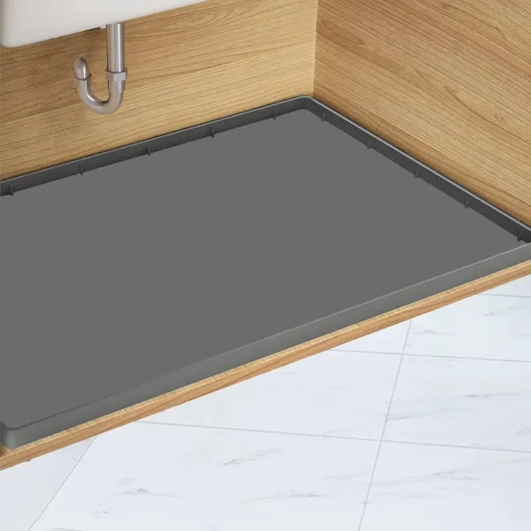 Synrroe Under Sink Mat Kitchen Cabinet Tray - 34" x 22", Flexible Waterproof Silicone Made, Disifenction Surface,Easy to Clean, Durable Under Shelf
