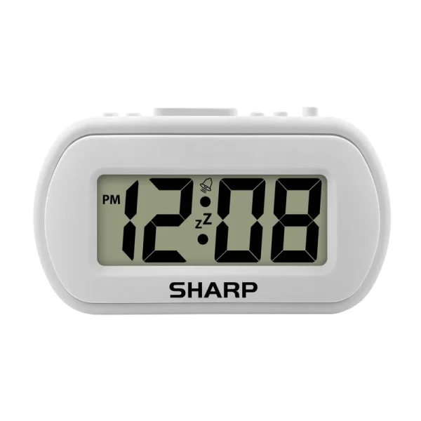 1" LCD with Top Control Clock White