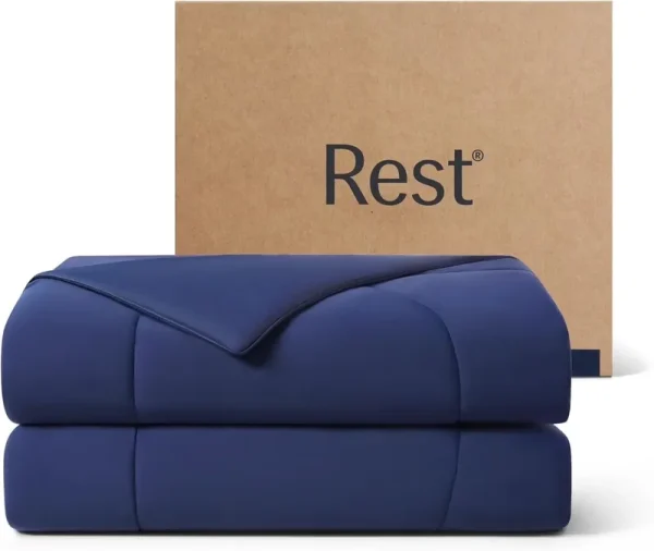 Rest? Evercool? Cooling Comforter, Queen, Midnight Blue