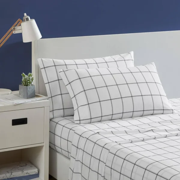 Nautica Plot 3-Piece Black Cotton Twin Sheet Set