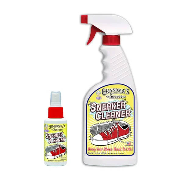 Grandma's Secret Sneaker Cleaner - for Rubber, Canvas, Leather, Stain Remover Spray Removes Dirt, Grime, Grass - Cleaner for Outdoor Shoes, Slippers