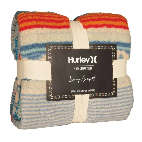 Hurley Plush to Sherpa Throw, Blue