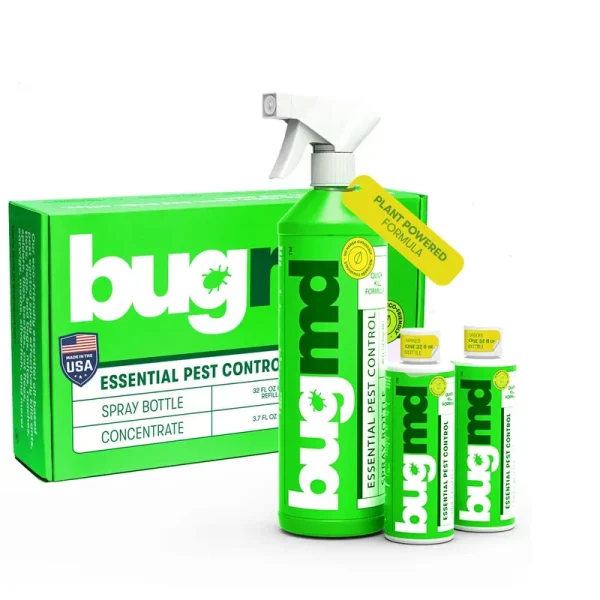BugMD Starter Kit - Essential Oil Pest Concentrate (2 Pack), Plant-Powered Bug Spray Quick Kills Flies, Ants, Fleas, Ticks, Roaches, Mosquitoes and