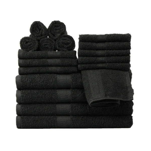 Mainstays Basic Solid 18-Piece Bath Towel Set Collection, Black