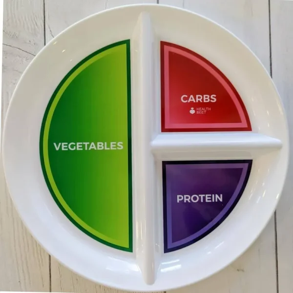 Diabetes Portion Plate with Divided Sections for Healthy Eating and Portion Control (Case of 48 Plates)