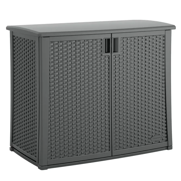Suncast Outdoor 97 - Gallon Cabinet Deck Storage Box, Gray