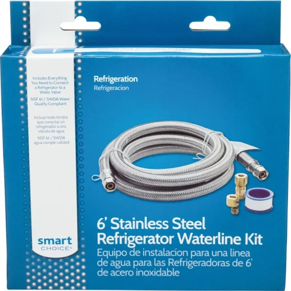Smart Choice 6 ft. Stainless Steel Refrigerator Waterline Kit