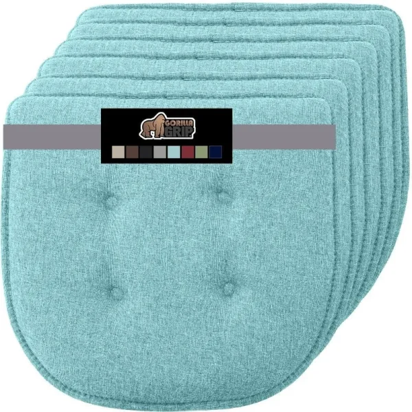 Gorilla Grip Extra Thick Tufted Chair Pad Memory Foam Cushions, Pack of 6 Comfortable Seat Cushion, Durable Slip Resistant, Dini