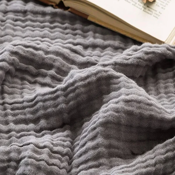 Emme Cotton Blanket Soft Muslin Throw Blanket for Couch Bed 4-Layer Breathable Gauze Blanket for All Season Soft and Lightweight