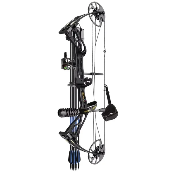 Sanlida Dragonx8 RTH Compound Bow Package, Black, Adjustable 18 - 31 Draw Length, 0 - 70 lb Draw Weight, 310 FPS