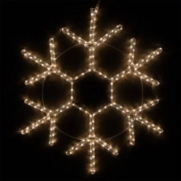 12" LED 18 Point Snowflake, Warm White Lights