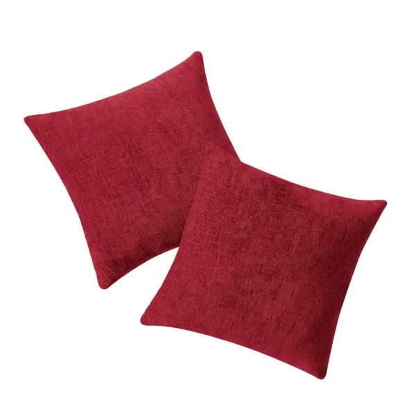 Mainstays 18" x 18" Solid Chenille Decorative Pillow Set - Red - 2 ct