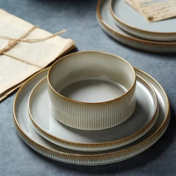 Paytan Stoneware Dinnerware Sets, 12-Piece Dish Set Gracie Oaks Color: Cappuccino White