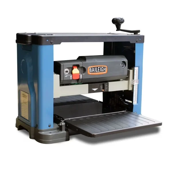 Baileigh Industrial BA9 - 1020164 IP - 1306 15 Amp 2 HP 10000 RPM Spiral Cutterhead with 26 Carbide Inserts 6 In. Max Height Expandable Table Dual Dust Ports 13 In. Benchtop Planer