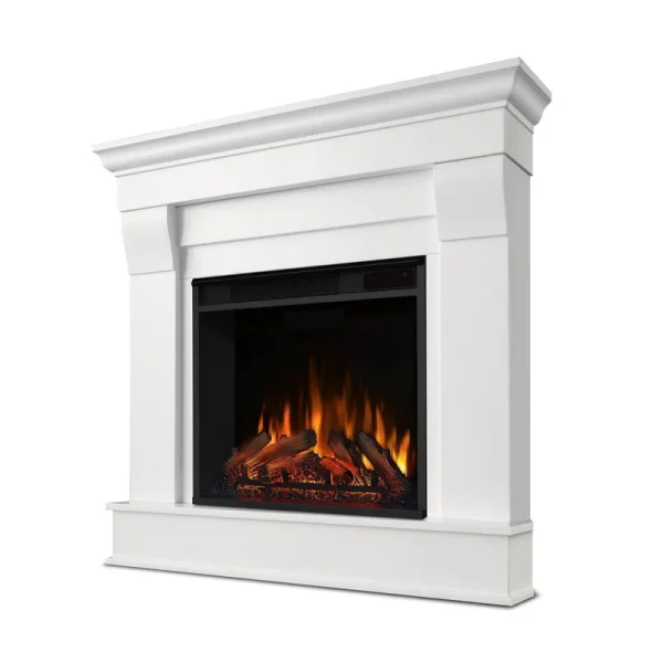 Real Flame Chateau Electric Corner Fireplace, White