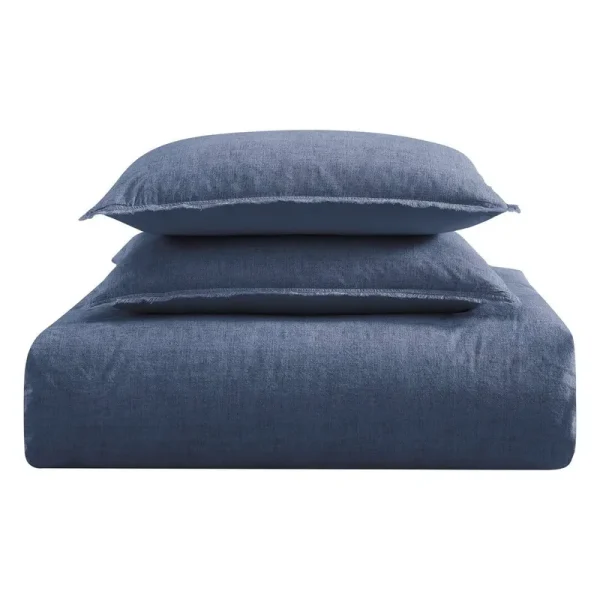 Granita Reversible Comforter Set Birch Lane Size: Twin Comforter + 1 Standard Sham, Color: Denim Blue