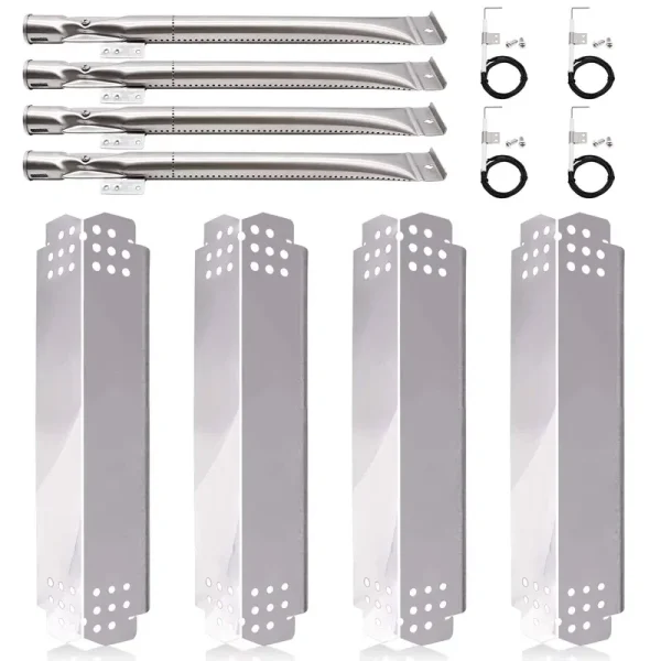 Hiorucet Grill Replacement Parts for Nexgrill 4 Burner 720-0830H, Nexgrill 720-0888, 720-0888N, Grill Burner Tubes, Heat Shield Tent Plates and Grill