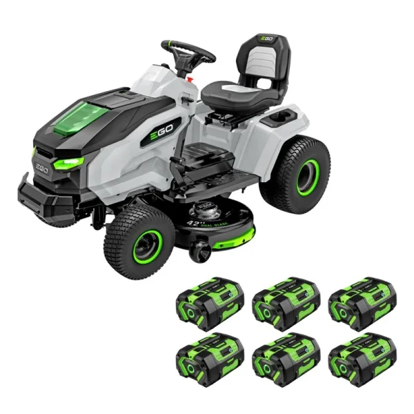 Ego Power+ T6 42-in Lithium Ion Electric Riding Lawn Mower (Charger Included) in Gray | TR4204