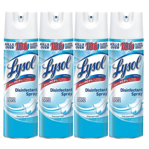 Lysol Disinfectant Spray Crisp Linen 76oz 4x19oz
